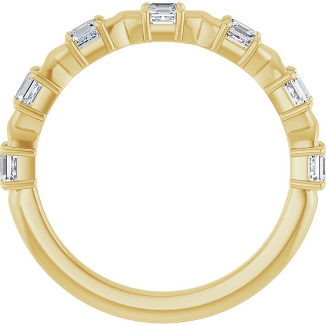 14K Rose Gold Asscher Diamond Anniversary Ring with 1/2 Carat Total Weight