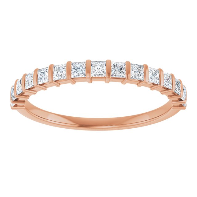 14K Rose 5/8 CTW Natural Diamond Anniversary Band