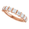 14K Rose Gold Asscher-Cut Diamond Anniversary Ring with 5/8 CTW