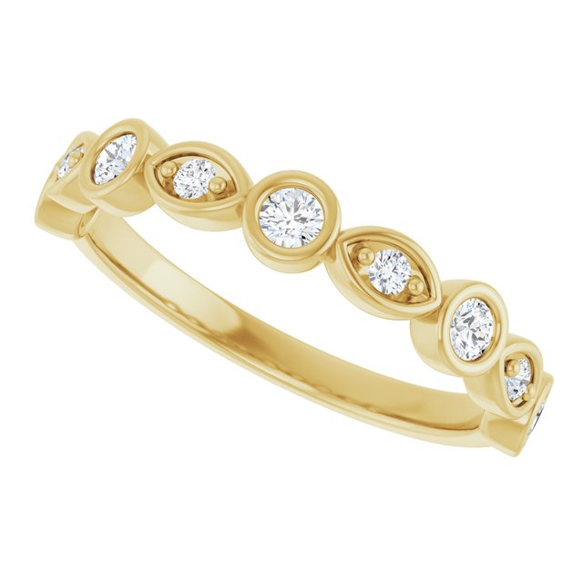 14K Rose 3/8 CTW Natural Diamond Anniversary Band