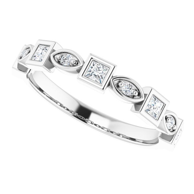 14K Rose 3/8 CTW Natural Diamond Anniversary Band