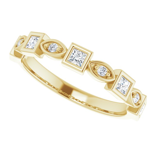 14K Rose 3/8 CTW Natural Diamond Anniversary Band