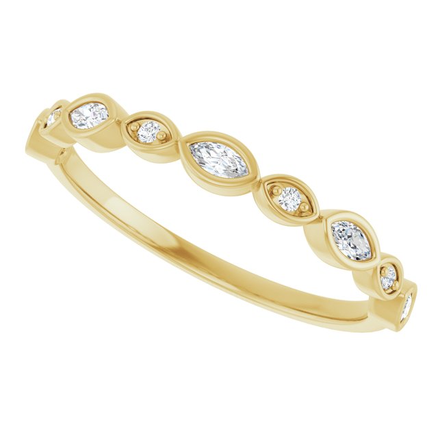 14K Rose 3/8 CTW Natural Diamond Anniversary Band