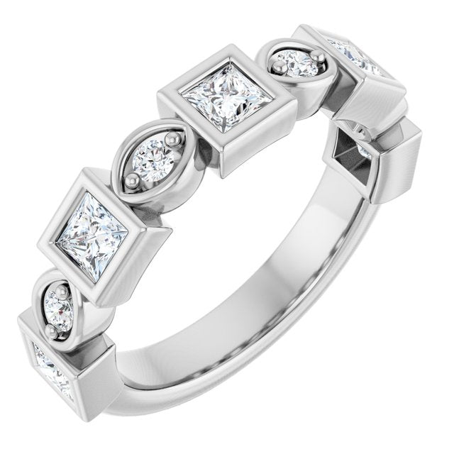 14K Rose 3/8 CTW Natural Diamond Anniversary Band