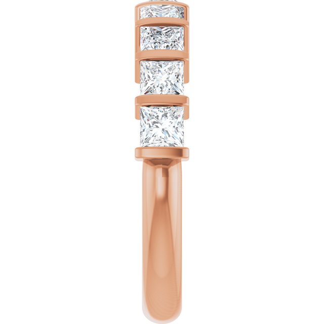 14K Rose Gold Asscher-Cut Diamond Anniversary Ring with 5/8 CTW