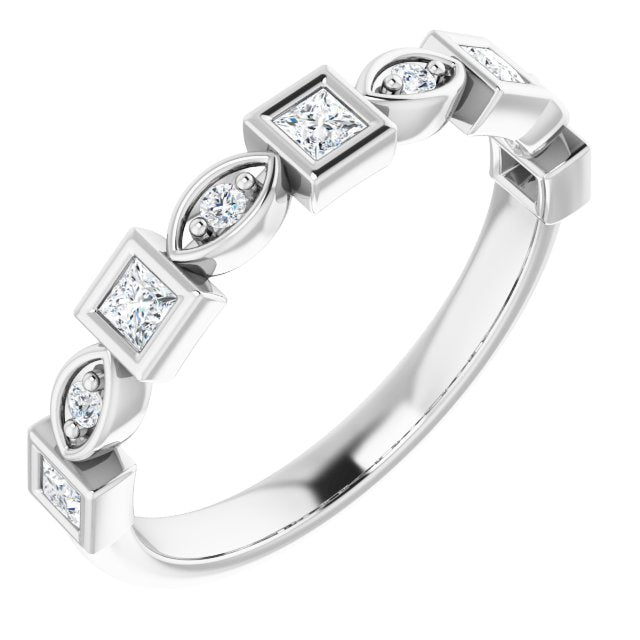 14K Rose 3/8 CTW Natural Diamond Anniversary Band