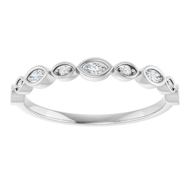 14K Rose 3/8 CTW Natural Diamond Anniversary Band