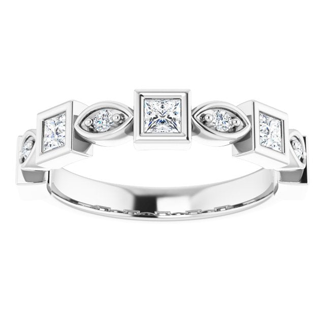 14K Rose 3/8 CTW Natural Diamond Anniversary Band