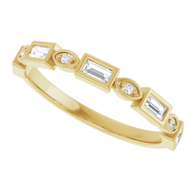 14K Rose 3/8 CTW Natural Diamond Anniversary Band