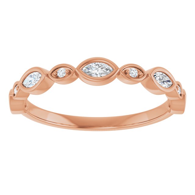 14K Rose 3/8 CTW Natural Diamond Anniversary Band