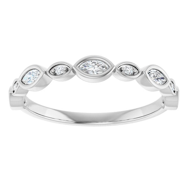 14K Rose 3/8 CTW Natural Diamond Anniversary Band