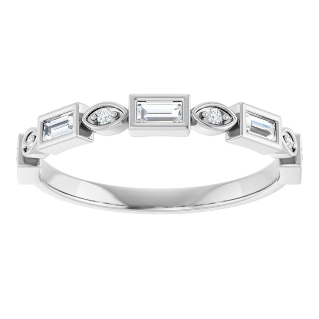 14K Rose 3/8 CTW Natural Diamond Anniversary Band