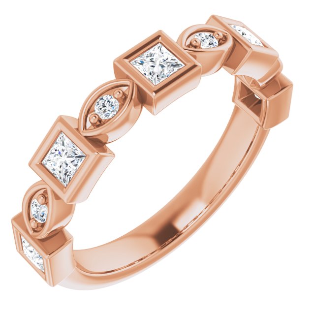 14K Rose 3/8 CTW Natural Diamond Anniversary Band