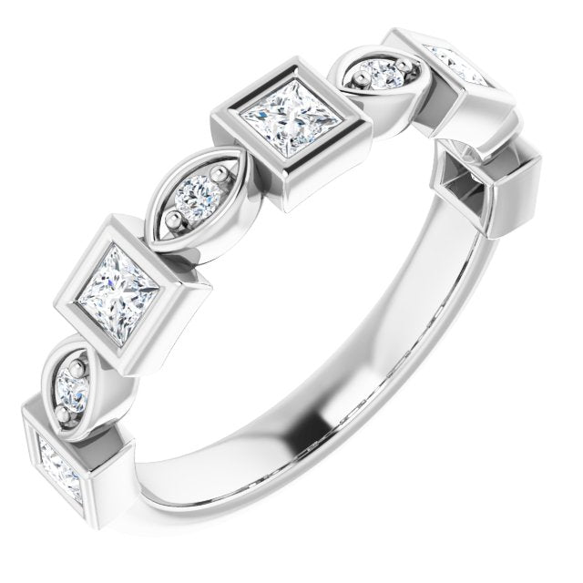 14K Rose 3/8 CTW Natural Diamond Anniversary Band