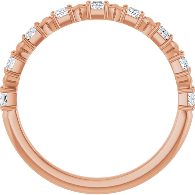 14K Rose Gold Asscher Diamond Anniversary Ring with 1/2 Carat Total Weight