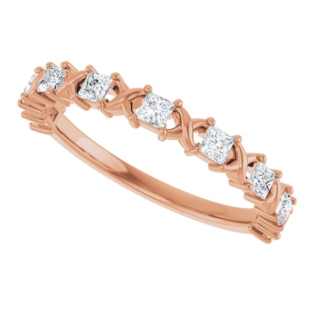 14K Rose 1/2 CTW Natural Diamond Anniversary Band