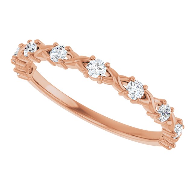 14K Rose 1/2 CTW Natural Diamond Anniversary Band