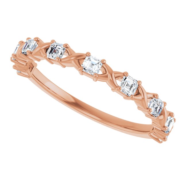 14K Rose 1/2 CTW Natural Diamond Anniversary Band