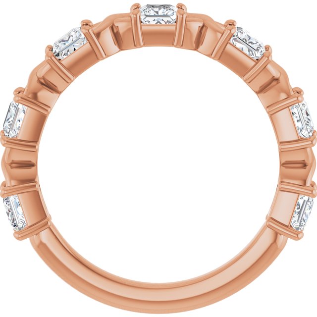 14K Rose Gold Asscher Diamond Anniversary Ring with 1/2 Carat Total Weight