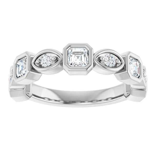 14K Rose 3/8 CTW Natural Diamond Anniversary Band