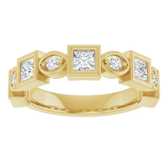 14K Rose 3/8 CTW Natural Diamond Anniversary Band