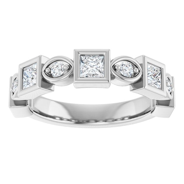 14K Rose 3/8 CTW Natural Diamond Anniversary Band