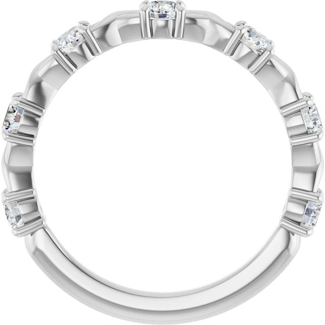 14K Rose 1/2 CTW Natural Diamond Anniversary Band