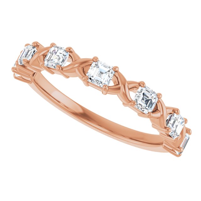 14K Rose 1/2 CTW Natural Diamond Anniversary Band