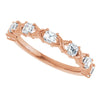 14K Rose Gold Asscher Diamond Anniversary Ring with 1/2 Carat Total Weight