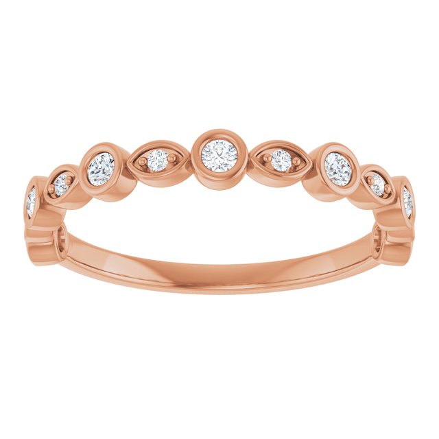 14K Rose 3/8 CTW Natural Diamond Anniversary Band