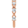 14K Rose Gold Asscher Diamond Anniversary Ring with 1/2 Carat Total Weight