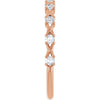 14K Rose Gold Asscher Diamond Anniversary Ring with 1/2 Carat Total Weight