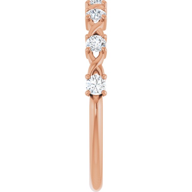 14K Rose 1/2 CTW Natural Diamond Anniversary Band