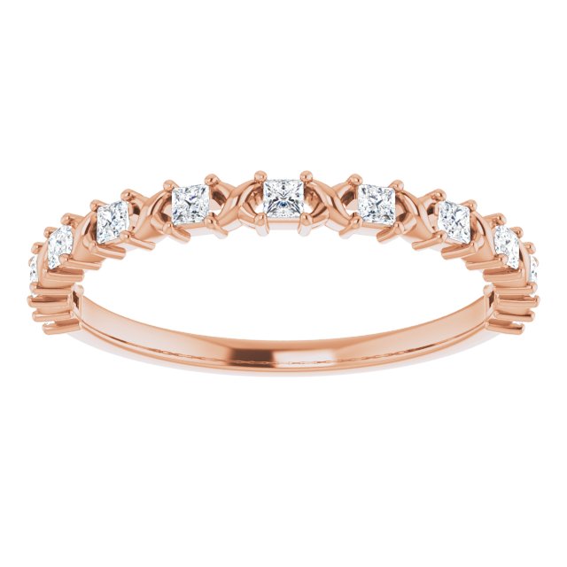 14K Rose 1/2 CTW Natural Diamond Anniversary Band