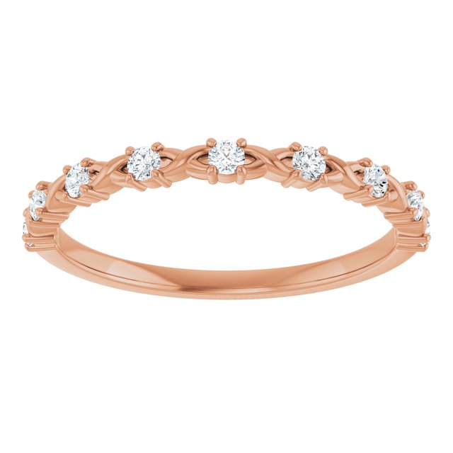 14K Rose 1/2 CTW Natural Diamond Anniversary Band