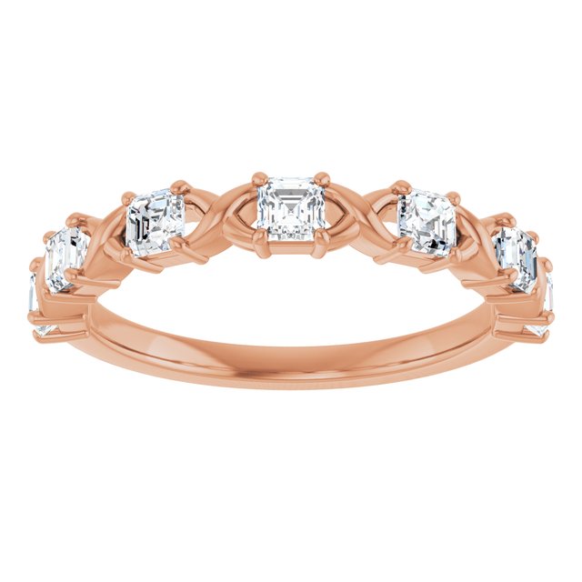 14K Rose 1/2 CTW Natural Diamond Anniversary Band