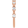 14K Rose Gold Asscher Diamond Anniversary Ring with 1/2 Carat Total Weight