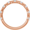 14K Rose Gold Asscher Diamond Anniversary Ring with 1/2 Carat Total Weight