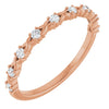 14K Rose Gold Asscher Diamond Anniversary Ring with 1/2 Carat Total Weight