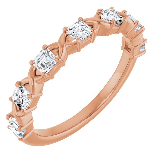 14K Rose 1/2 CTW Natural Diamond Anniversary Band