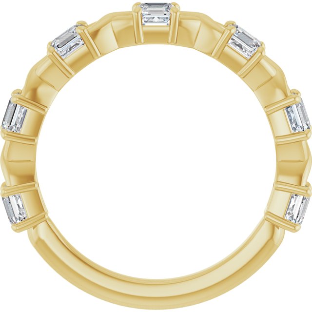 14K Rose Gold Asscher Diamond Anniversary Ring with 1/2 Carat Total Weight