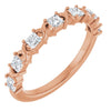 14K Rose Gold Asscher Diamond Anniversary Ring with 1/2 Carat Total Weight