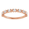 14K Rose Gold Asscher Diamond Anniversary Ring with 1/2 Carat Total Weight