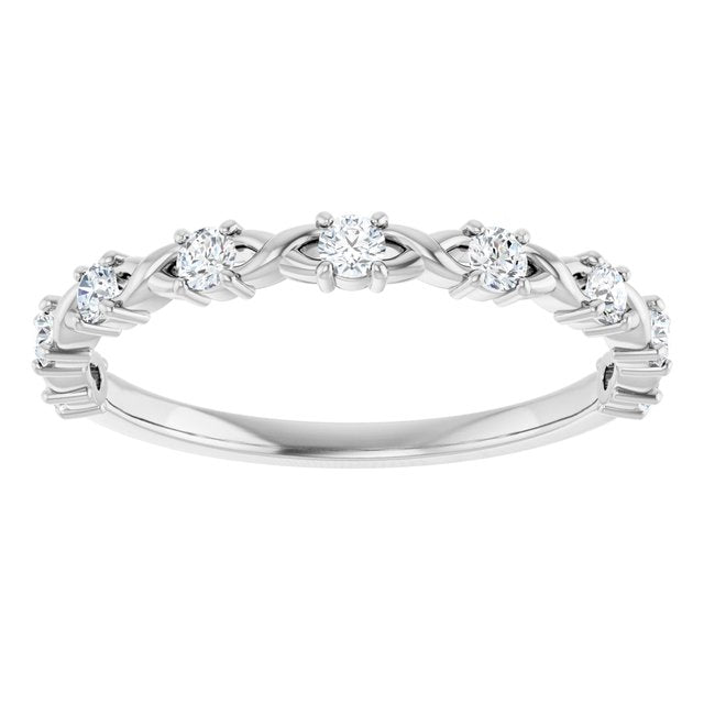 14K Rose 1/2 CTW Natural Diamond Anniversary Band