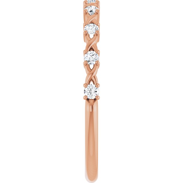 14K Rose Gold Asscher Diamond Anniversary Ring with 1/2 Carat Total Weight