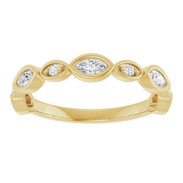 14K Rose 3/8 CTW Natural Diamond Anniversary Band