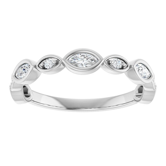 14K Rose 3/8 CTW Natural Diamond Anniversary Band