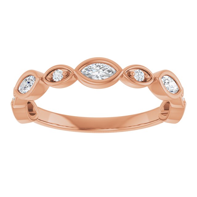 14K Rose 3/8 CTW Natural Diamond Anniversary Band