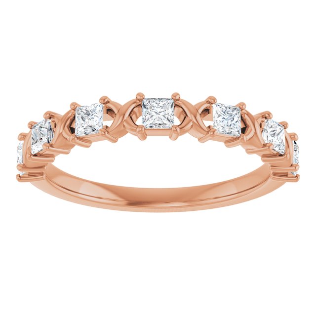 14K Rose 1/2 CTW Natural Diamond Anniversary Band