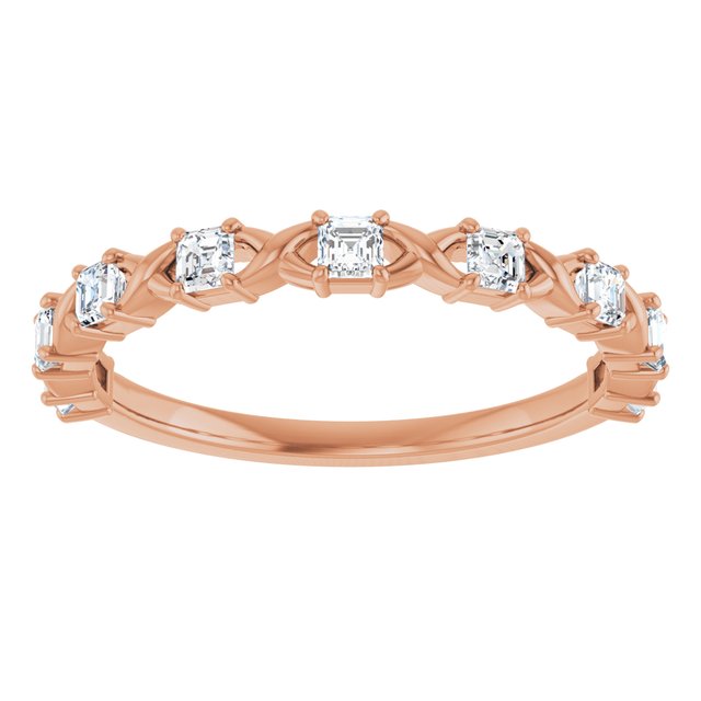 14K Rose 1/2 CTW Natural Diamond Anniversary Band